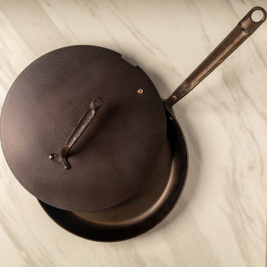 12" Round Carbon Steel Skillet - Hand Forged
