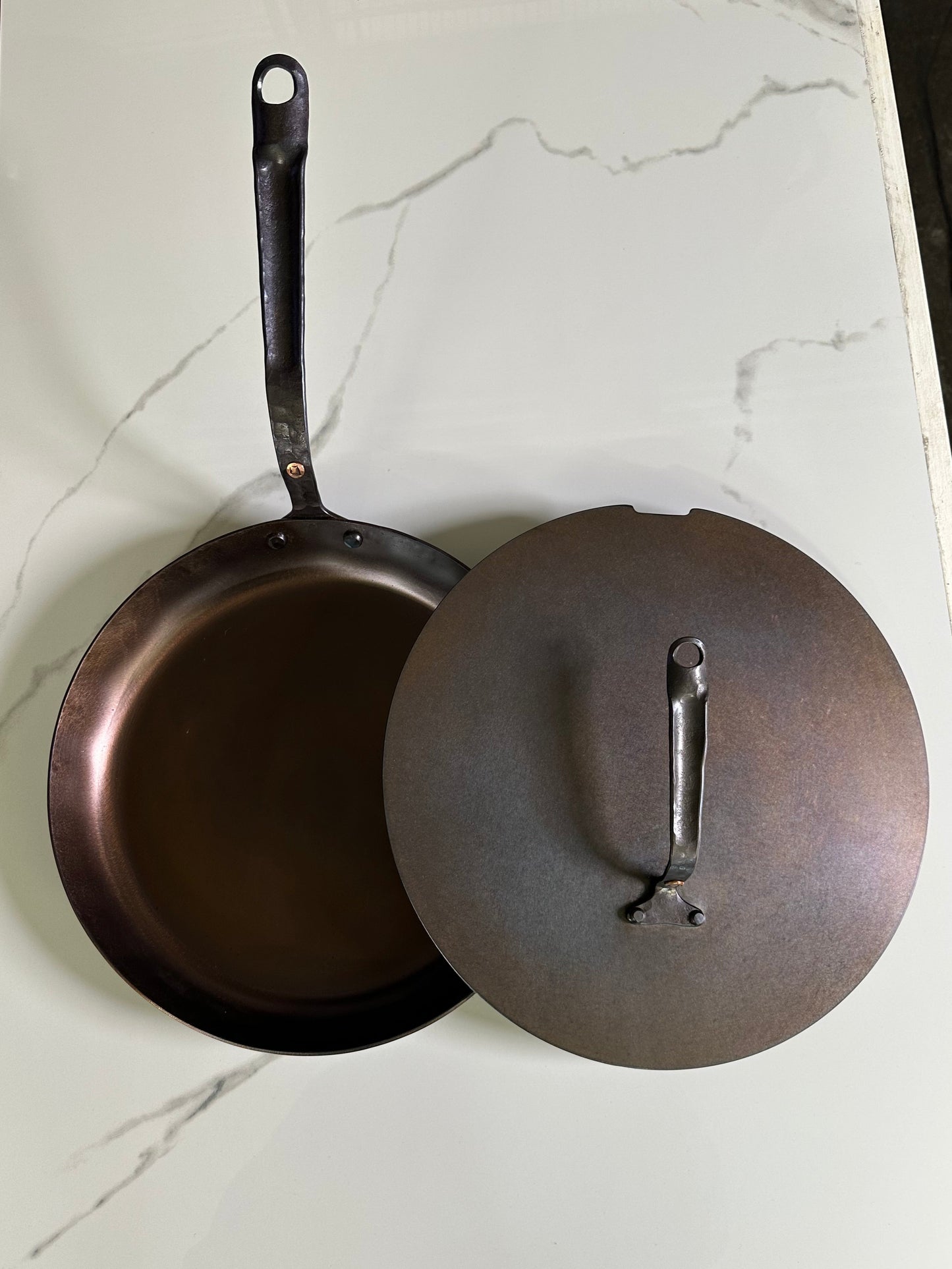 12" Round Carbon Steel Skillet - Hand Forged