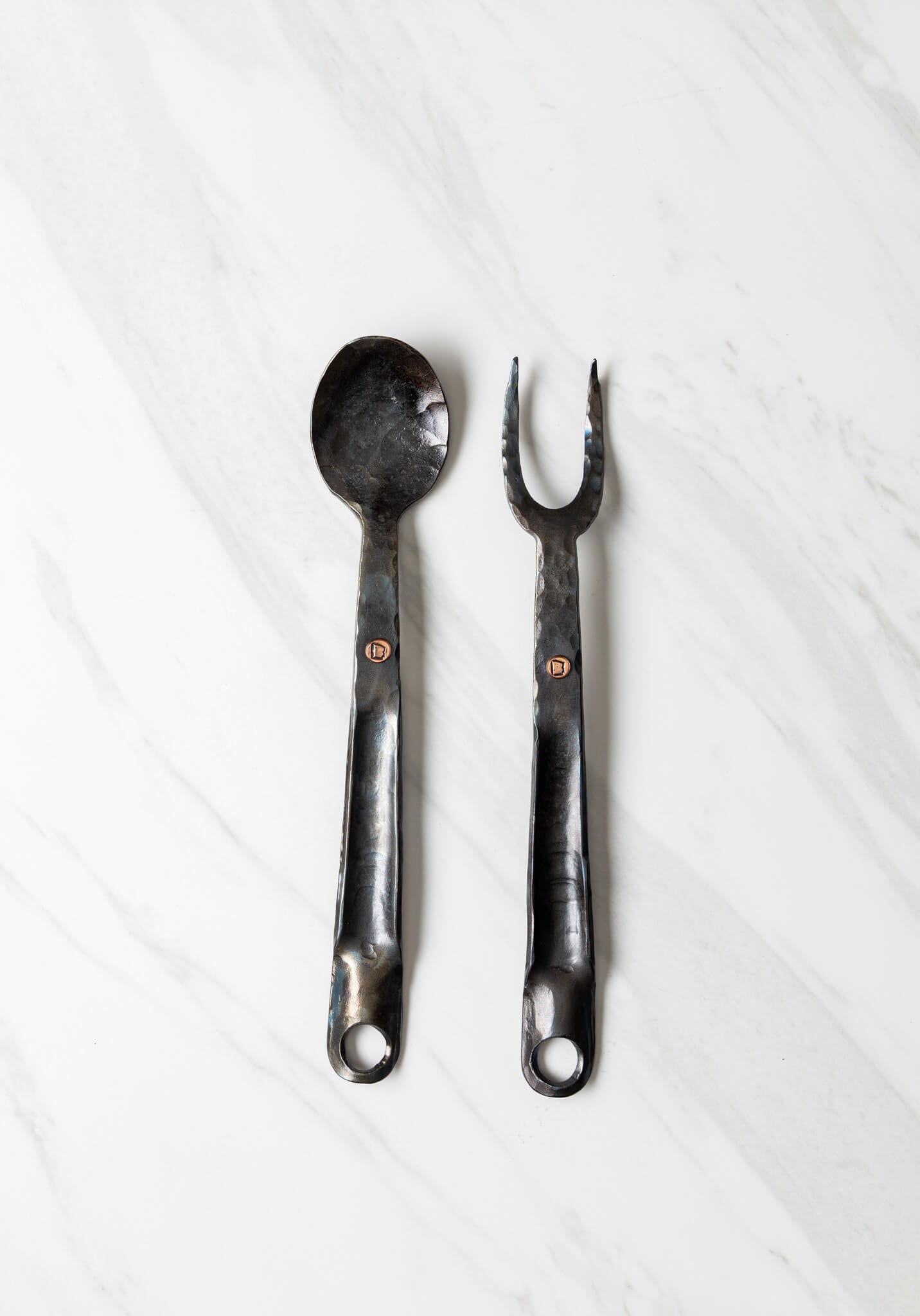 Hand Forged Utensils, Bronze Spoon and Spatula, Hand Forged, Carbon  Steel