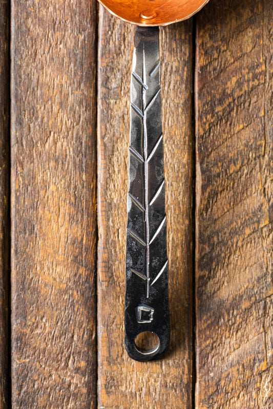 "Willow Leaf" Copper & Stainless Coffee Scoop - Hand Forged