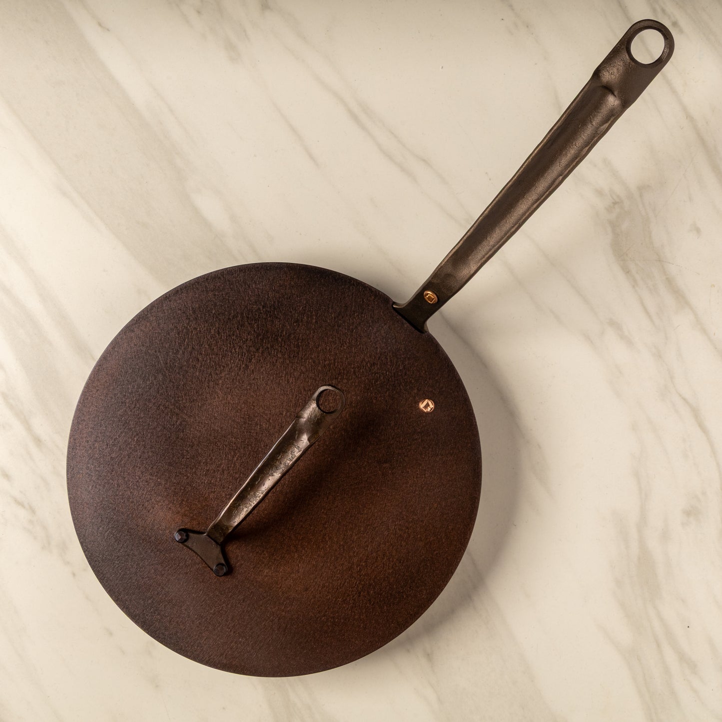 8",10",12" Round Carbon Steel Skillets Set - Hand Forged