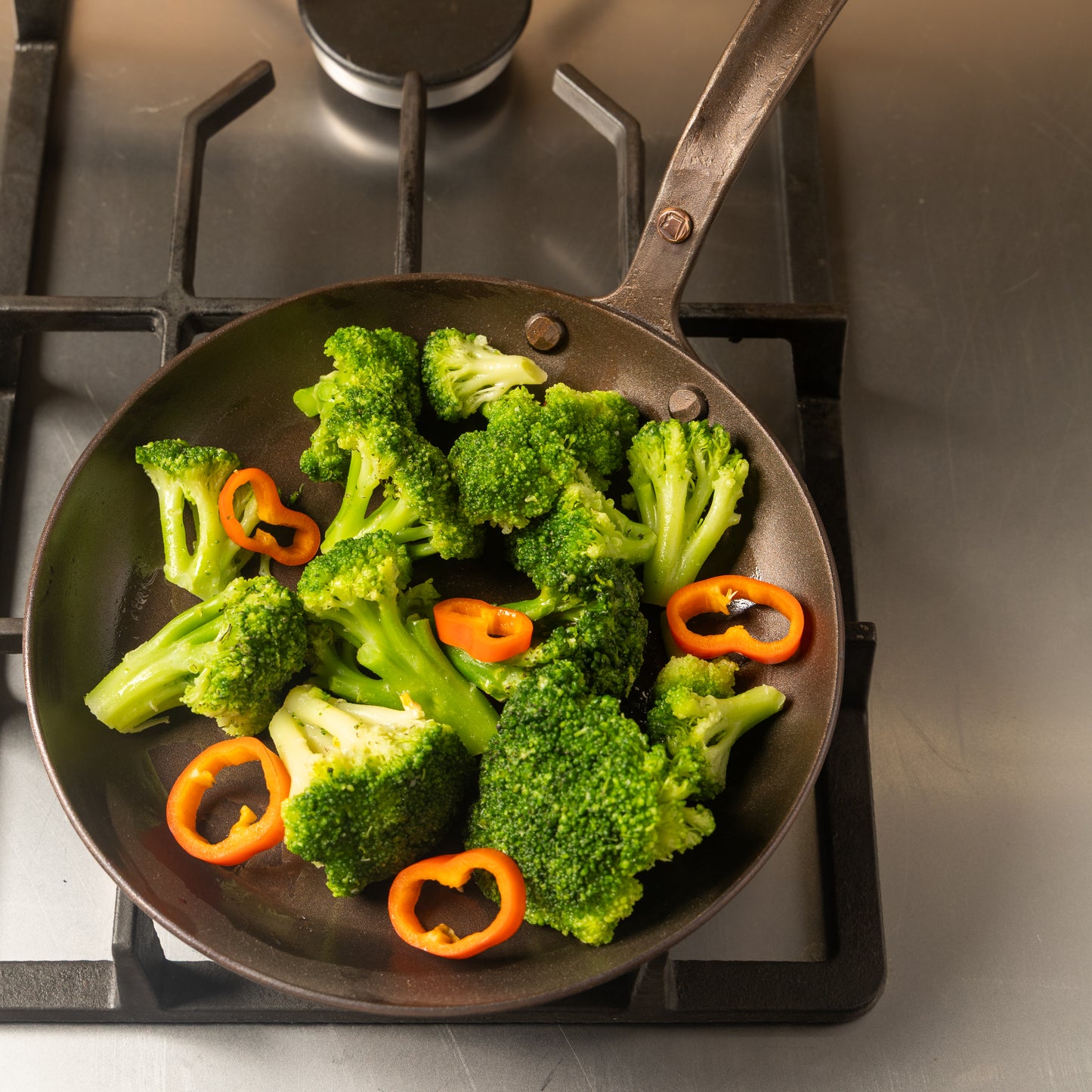 8" Round Carbon Steel Skillet - Hand Forged