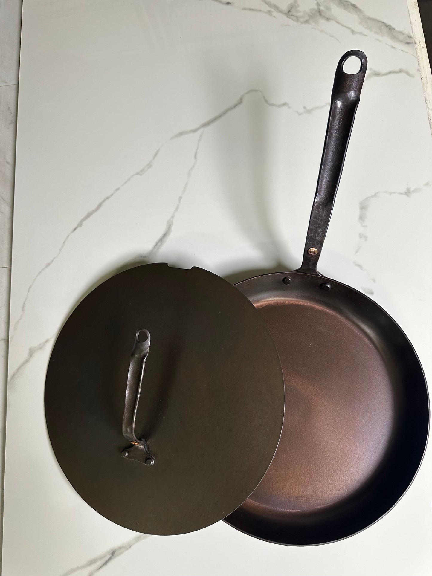 8" Round Carbon Steel Skillet - Hand Forged