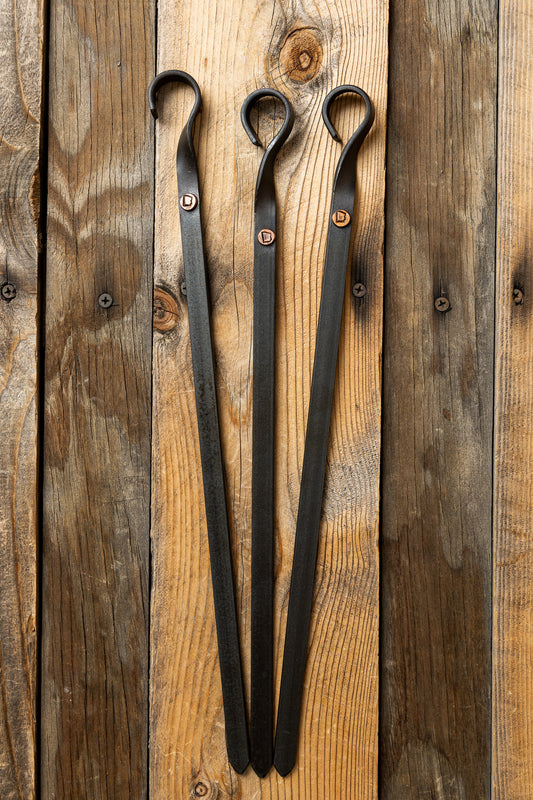 6 Pack of Hand Forged BBQ Skewers