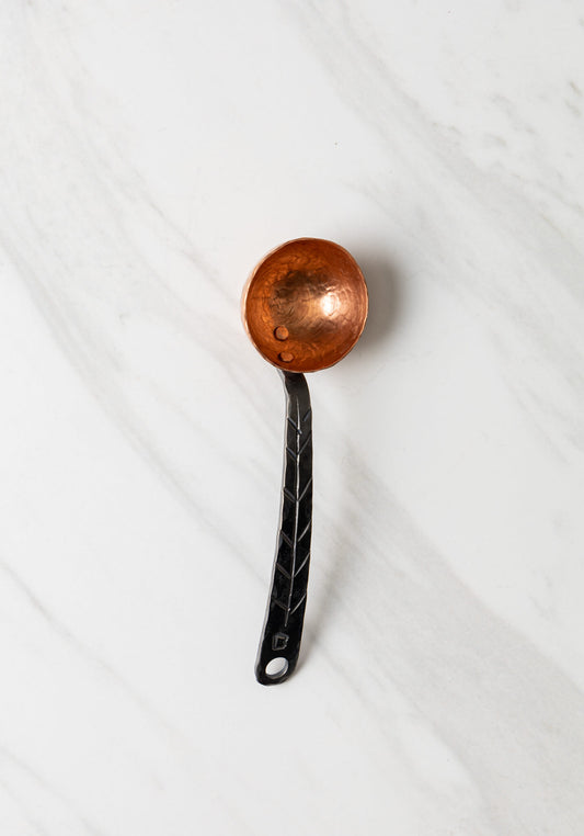 "Willow Leaf" Copper & Stainless Coffee Scoop - Hand Forged